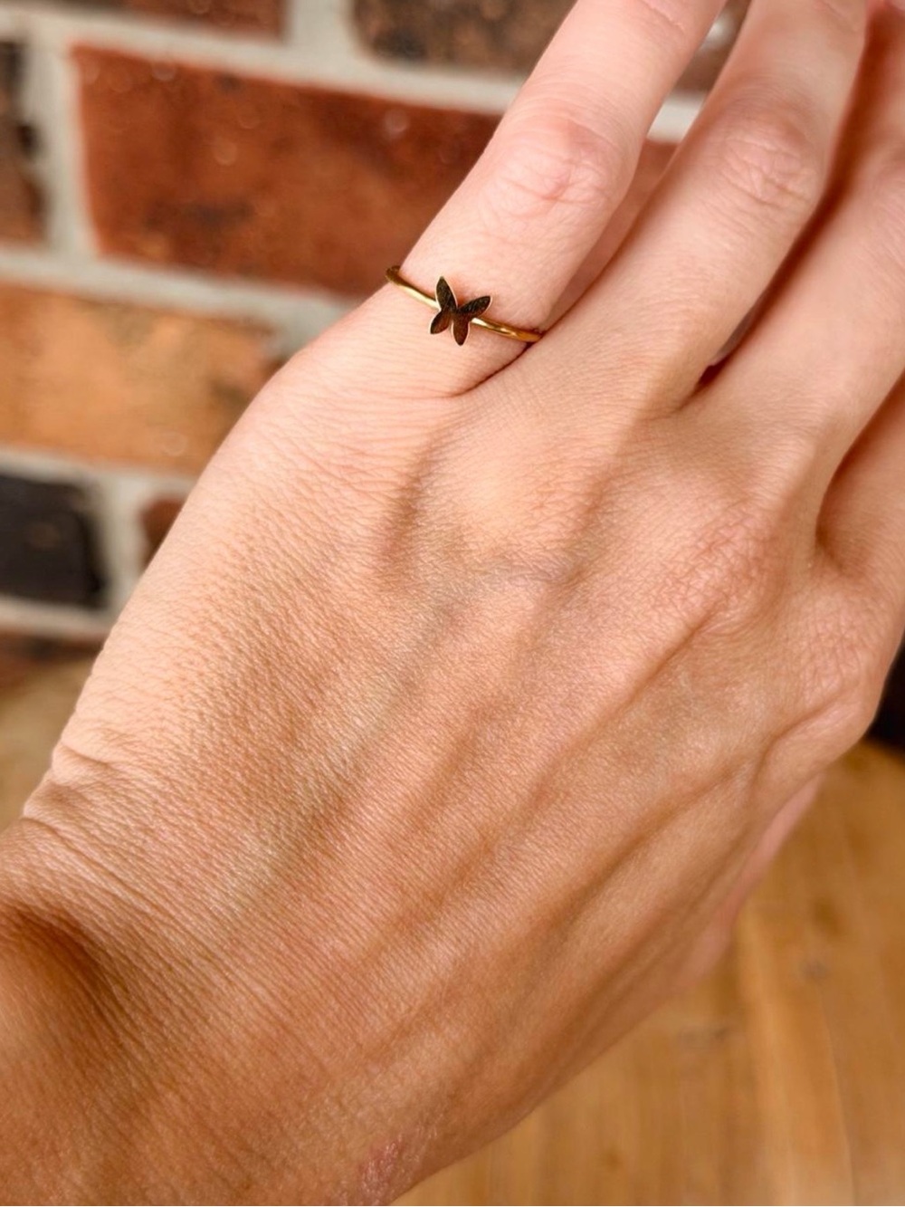 Dainty Butterfly Gold Ring